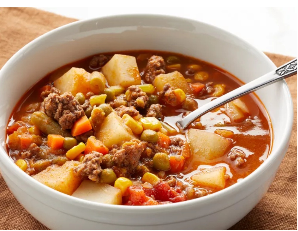 Beat the cold with tasty ground beef vegetable soup