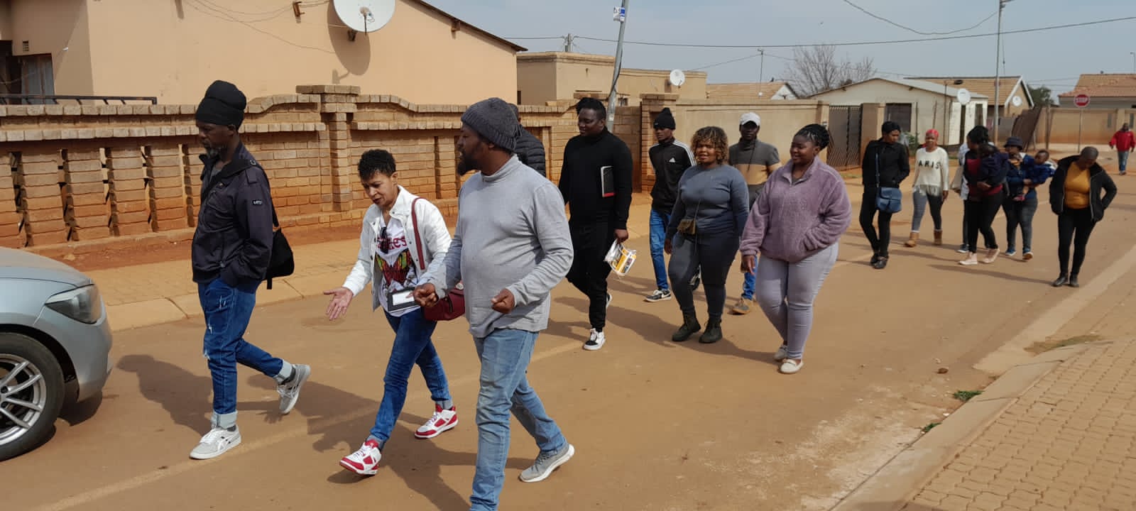 Entrepreneurs taken for a site inspection ahead of the Orange Farm Live Music Festival