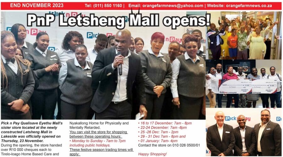 Current Issue: Orange Farm News End November