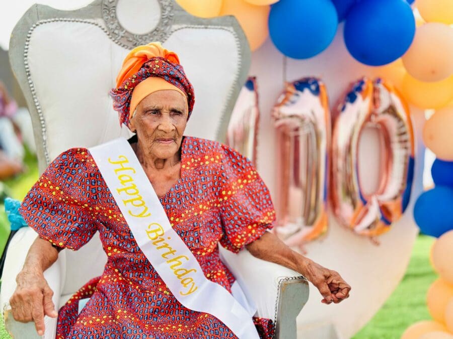 Centanarian Bertha Mthiyane's during her 110th birthday celebration in Drieziek on Saturday, 9 March.