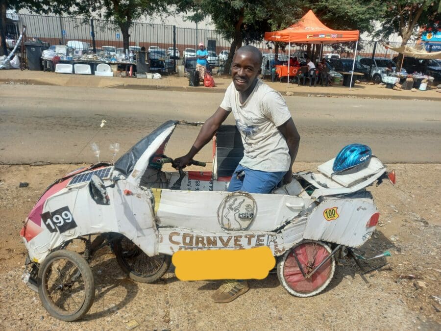 Ingenious innovator Sfiso Zwane turns heads with DIY car crafted from bicycle, dreams of roadworthy future