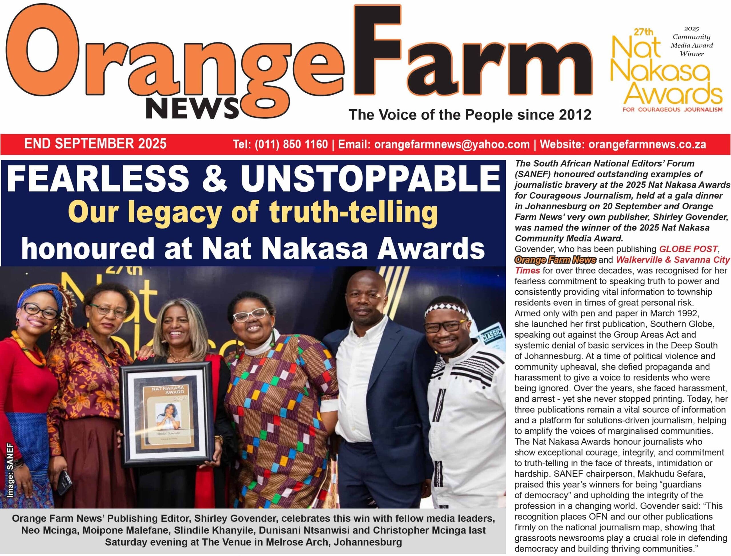 Orange Farm News – End September Issue Now Out!